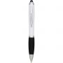 Nash coloured stylus ballpoint pen with black grip, White, solid black
