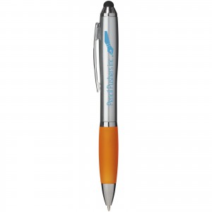 Nash stylus ballpoint with coloured grip, Orange (Plastic pen)
