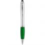 Nash stylus ballpoint with coloured grip, Silver,Green