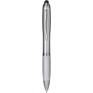 Nash stylus ballpoint with coloured grip, White (Plastic pen)