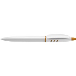 Stilolinea S30 plastic ballpen, white/orange (Plastic pen)