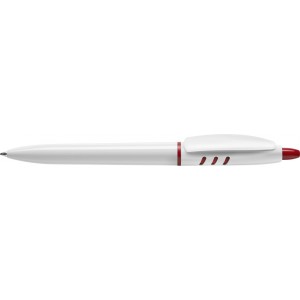 Stilolinea S30 plastic ballpen, white/red (Plastic pen)