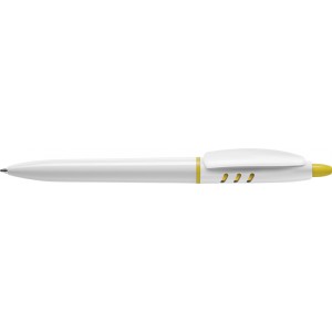 Stilolinea S30 plastic ballpen, white/yellow (Plastic pen)