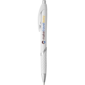Turbo ballpoint pen with white barrel, White (Plastic pen)