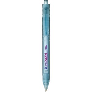 Vancouver recycled PET ballpoint pen, Transparent blue (Plastic pen)
