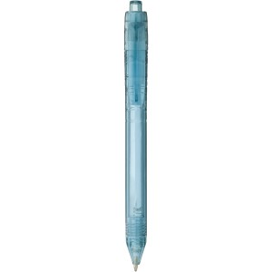 Vancouver recycled PET ballpoint pen, Transparent blue (Plastic pen)