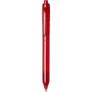 Vancouver recycled PET ballpoint pen, Transparent/Red (Plastic pen)