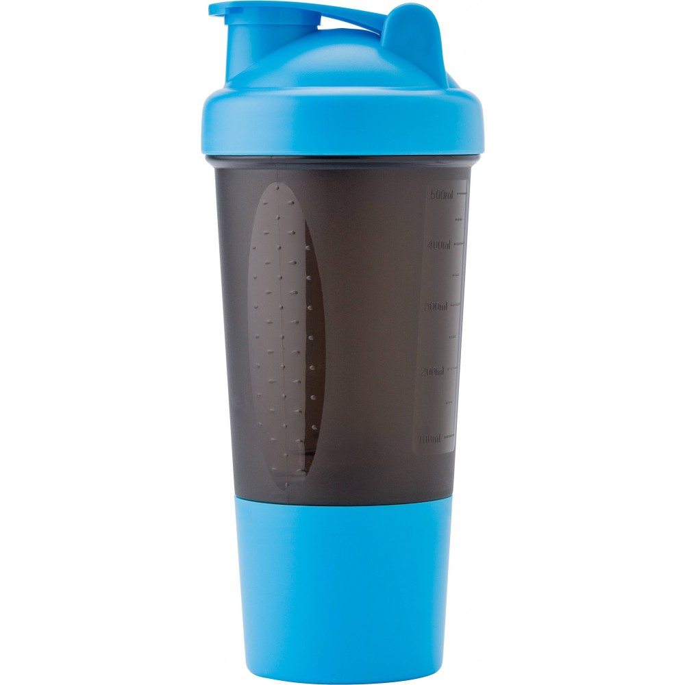 Plastic protein shaker (500ml)., Pale blue (glass