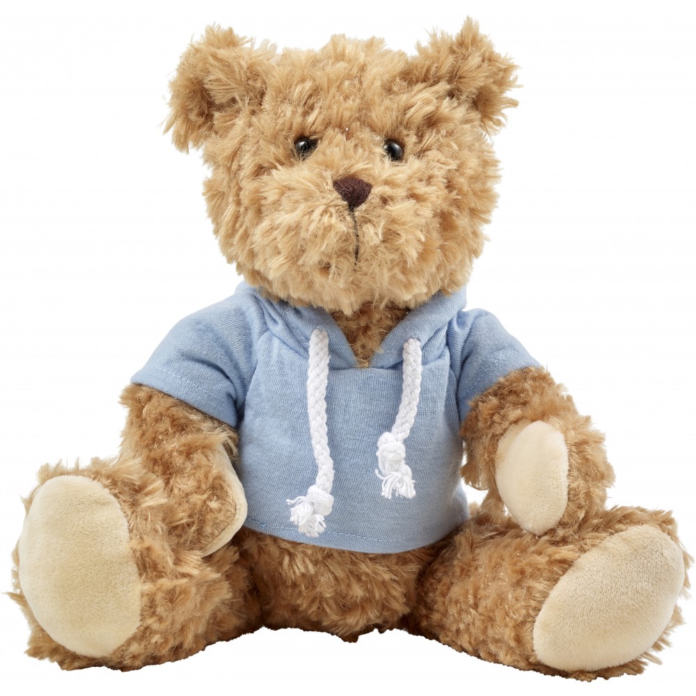 Printed Plush teddy bear with hoodie, light blue (Games)