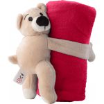 Plush toy bear with fleece blanket Owen, red (840742-08)
