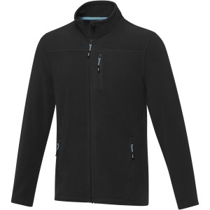 Elevate Amber men's GRS recycled full zip fleece jacket, Solid black (Polar pullovers)