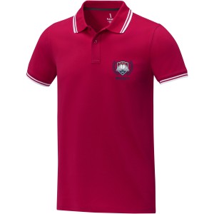 Amarago short sleeve men?s tipping polo, Red (Polo shirt, 90-100% cotton)