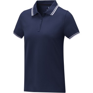 Amarago short sleeve women?s tipping polo, Navy (Polo shirt, 90-100% cotton)