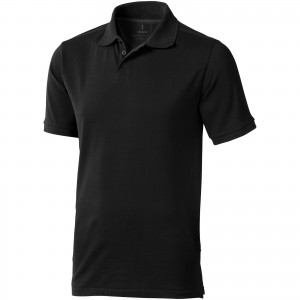 Calgary short sleeve men's polo, solid black (Polo shirt, 90-100% cotton)