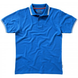 Deuce short sleeve men's polo with tipping, Sky blue (Polo shirt, 90-100% cotton)