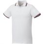Fairfield short sleeve men's polo with tipping, White,Navy,Red