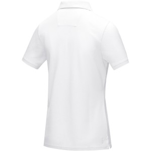 Graphite short sleeve women's GOTS organic polo, White (Polo shirt, 90-100% cotton)