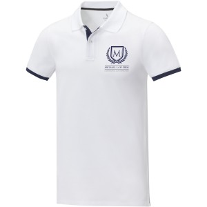 Morgan short sleeve men?s duotone polo, White (Polo shirt, 90-100% cotton)