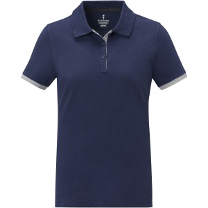 Morgan short sleeve women?s duotone polo, Navy (Polo shirt, 90-100% cotton)