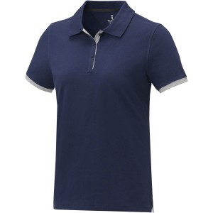 Morgan short sleeve women?s duotone polo, Navy (Polo shirt, 90-100% cotton)