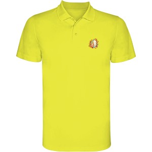 Monzha short sleeve kids sports polo, Fluor Yellow (Polo short, mixed fiber, synthetic)