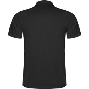 Monzha short sleeve kids sports polo, Solid black (Polo short, mixed fiber, synthetic)
