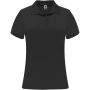 Monzha short sleeve women's sports polo, Solid black