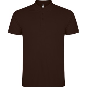 Star short sleeve men's polo, Chocolat (Polo short, mixed fiber, synthetic)
