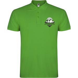 Star short sleeve men's polo, Grass Green (Polo short, mixed fiber, synthetic)