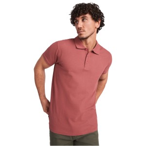 Star short sleeve men's polo, Light pink (Polo short, mixed fiber, synthetic)