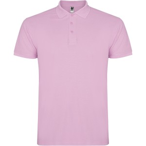 Star short sleeve men's polo, Light pink (Polo short, mixed fiber, synthetic)