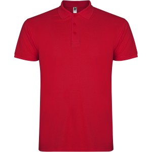 Star short sleeve men's polo, Red (Polo short, mixed fiber, synthetic)