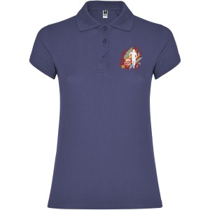 Star short sleeve women's polo, Blue Denim (Polo short, mixed fiber, synthetic)