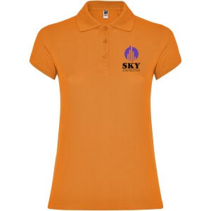 Star short sleeve women's polo, Orange (Polo short, mixed fiber, synthetic)