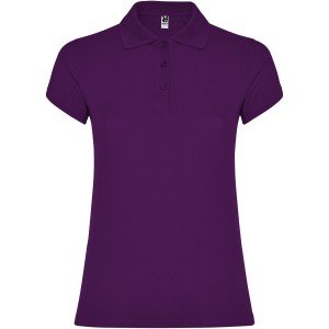 Star short sleeve women's polo, Purple (Polo short, mixed fiber, synthetic)