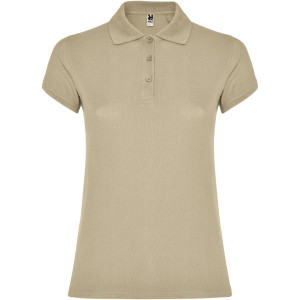 Star short sleeve women's polo, Sand (Polo short, mixed fiber, synthetic)