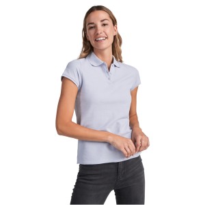 Star short sleeve women's polo, Sky blue (Polo short, mixed fiber, synthetic)