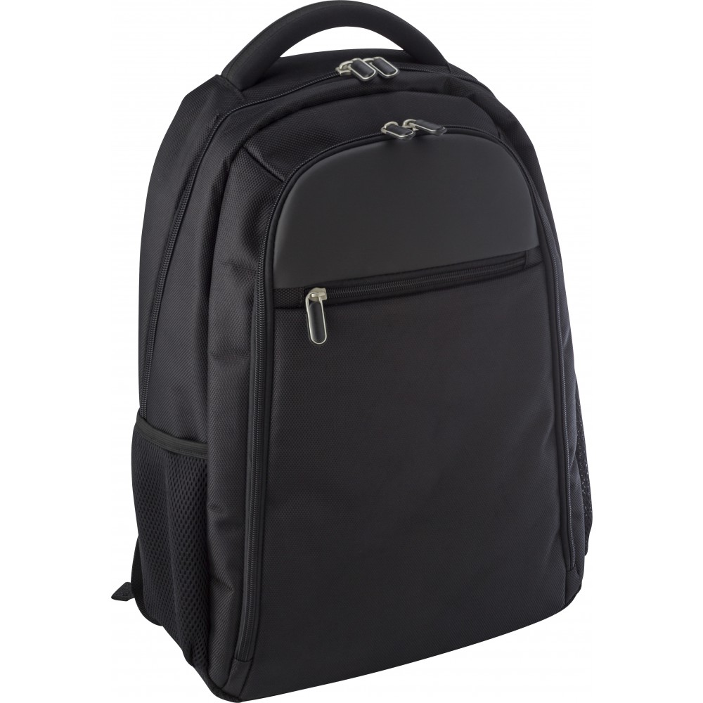 Printed Polyester (1680D) backpack Ivan, black (Backpacks)