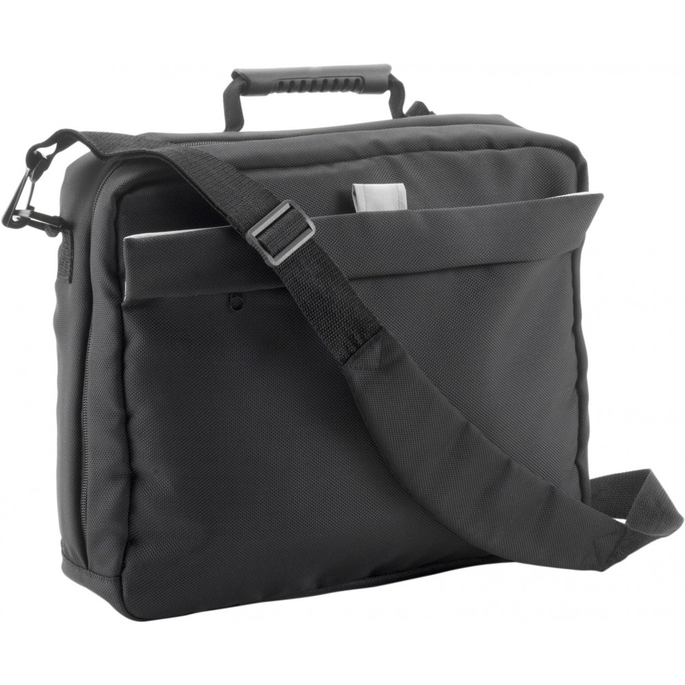 Printed Polyester (1680D) laptop/document bag (14'), black (Laptop