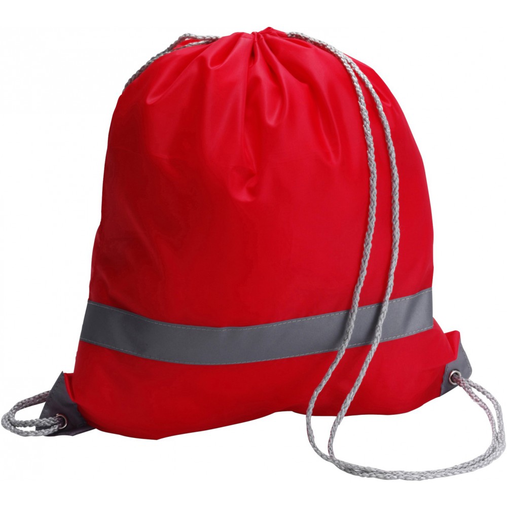 Polyester (190T) drawstring backpack, red (Backpacks) Reklámajándék
