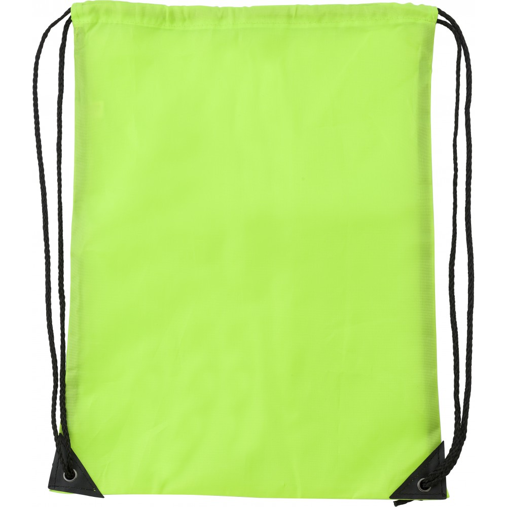 Polyester (210D) drawstring backpack, Light green Reklámajándék.hu Ltd.