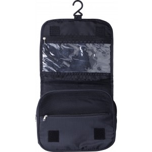 Polyester (210D) travel toiletry bag Merrick, black (Cosmetic bags)