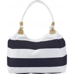 Polyester (300D) travel/beach bag, blue/white (5568-45)