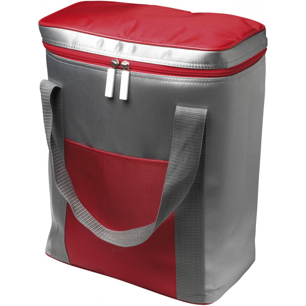 Printed Polyester (420D) cooler bag for six bottles, red (Cooler bags)