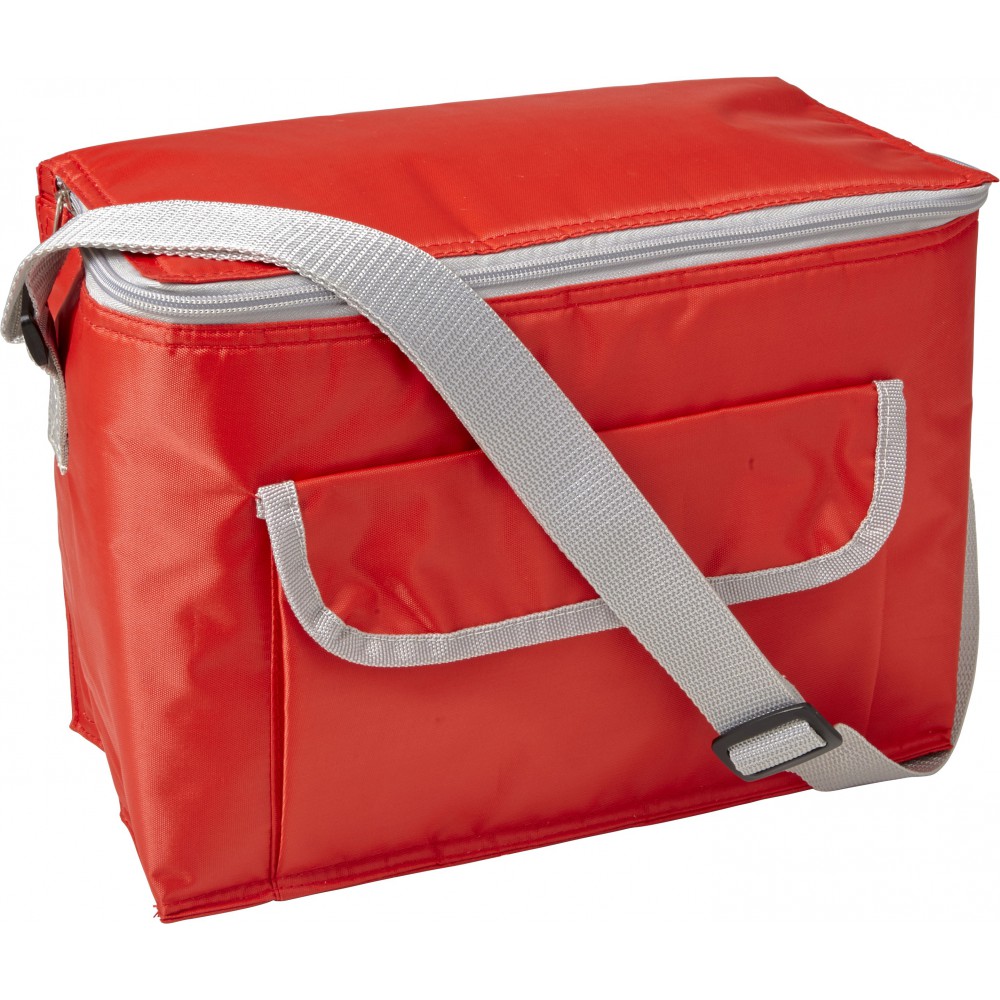 Printed Polyester (420D) rectangular cooler bag, red (Cooler bags)