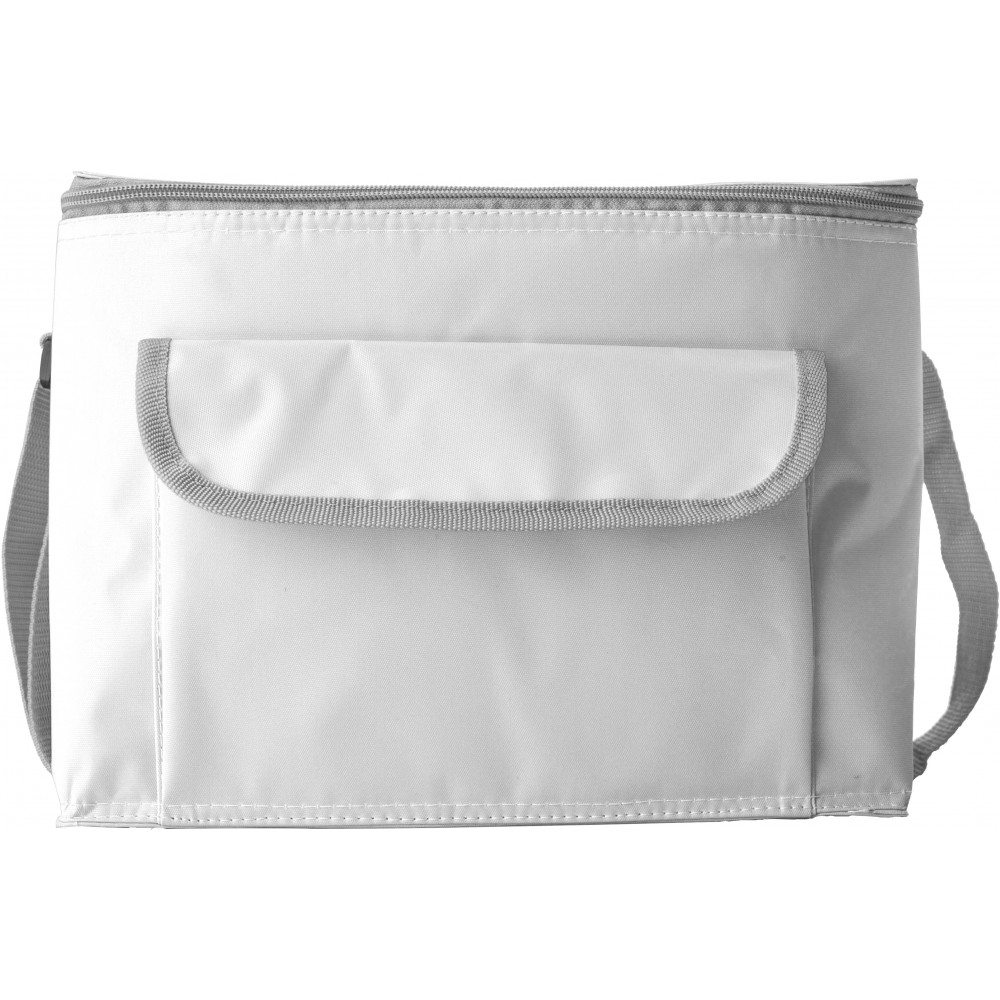Printed Polyester (420D) rectangular cooler bag, white (Cooler bags)
