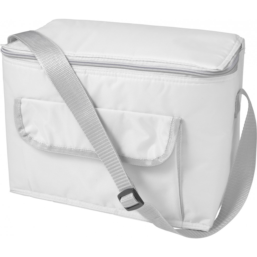 Printed Polyester (420D) rectangular cooler bag, white (Cooler bags)