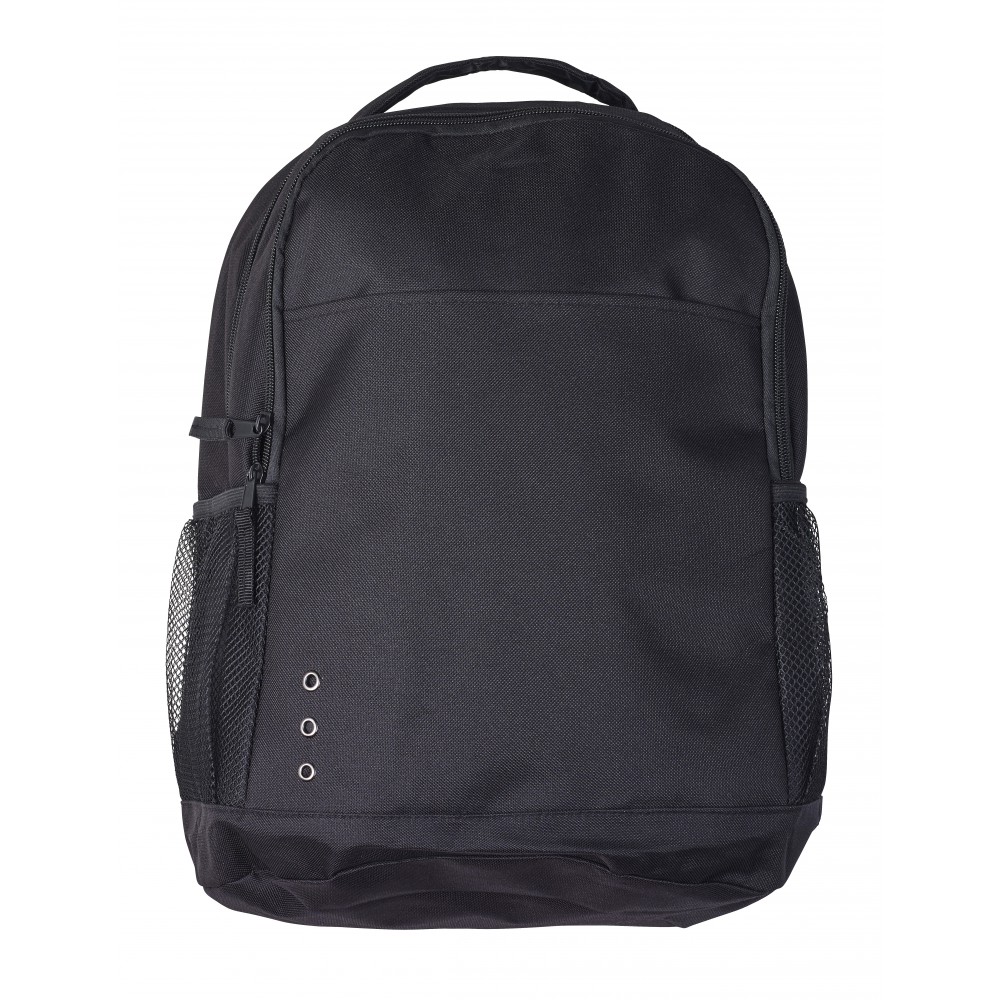 Printed Polyester (600D) backpack, black (Backpacks)