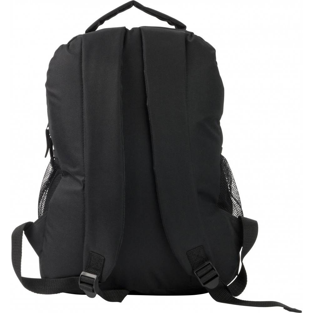 Printed Polyester (600D) backpack, black (Backpacks)