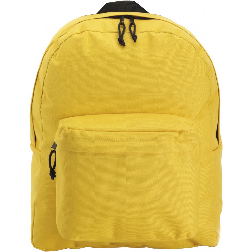 Printed Polyester (600D) backpack, yellow (Backpacks)